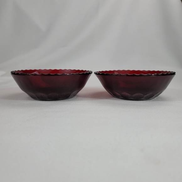Vtg Royal Ruby Fruit Dessert Bowls - Picture 5 of 9